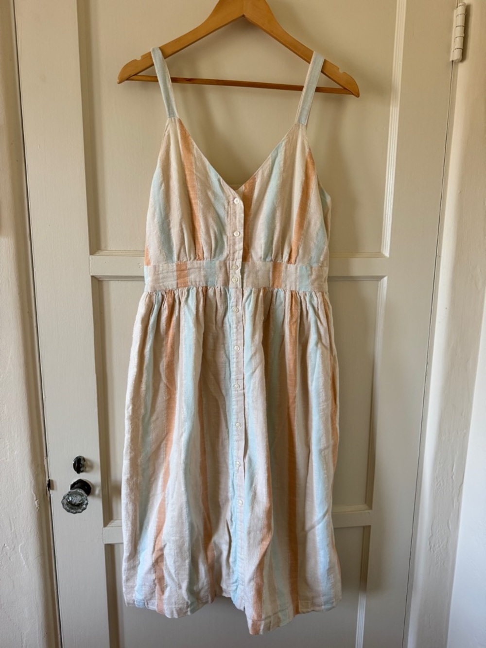bp. Medium Cream, Peach, and Baby Blue Striped Sun Dress